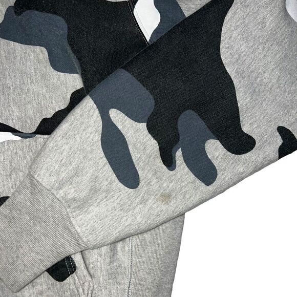 Champion Reverse Weave Hoodie Size Medium Gray Blue Camo Pullover - Picture 4 of 9